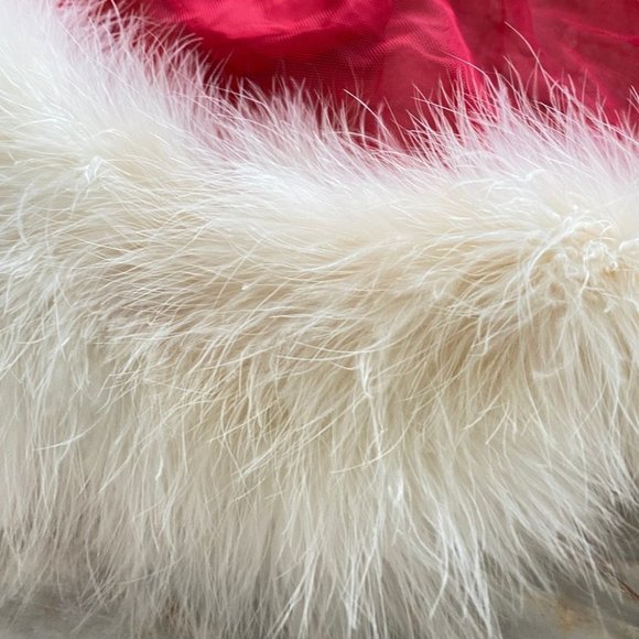 Victorias Secret Santa Baby RED PANTY SKIRT FEATHERS MEDIUM - Picture 5 of 14